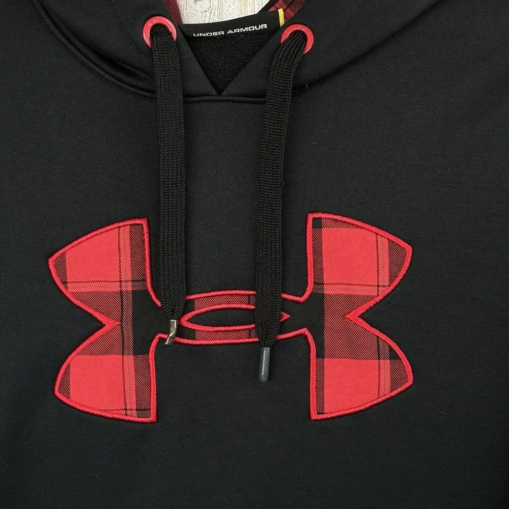 Under Armour Storm Men’s Small Hoodie Sweatshirt Pullover Long Sleeve Black Red